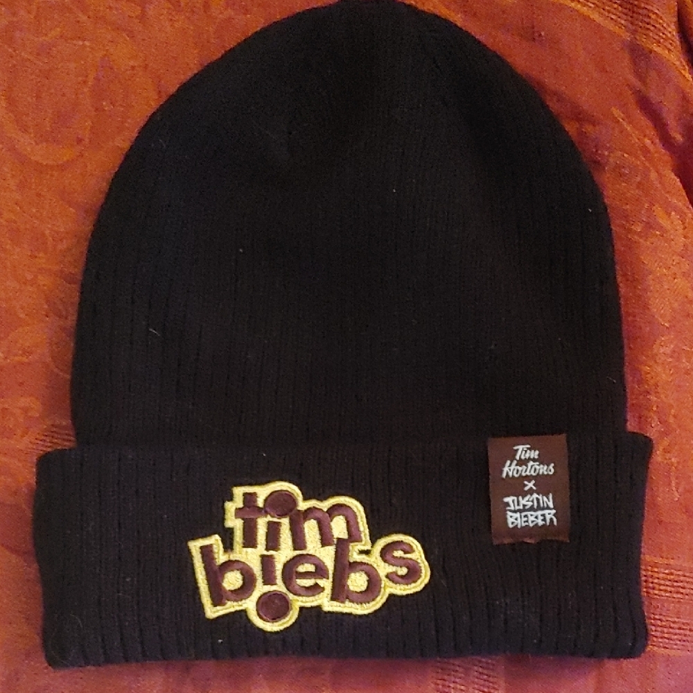 Tim Biebs Beanie. Tim Hortons X Justin Bieber Collectible Swag